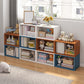 Closed Back Wooden Bookshelf Modern Living Room Horizontal  Bookcase