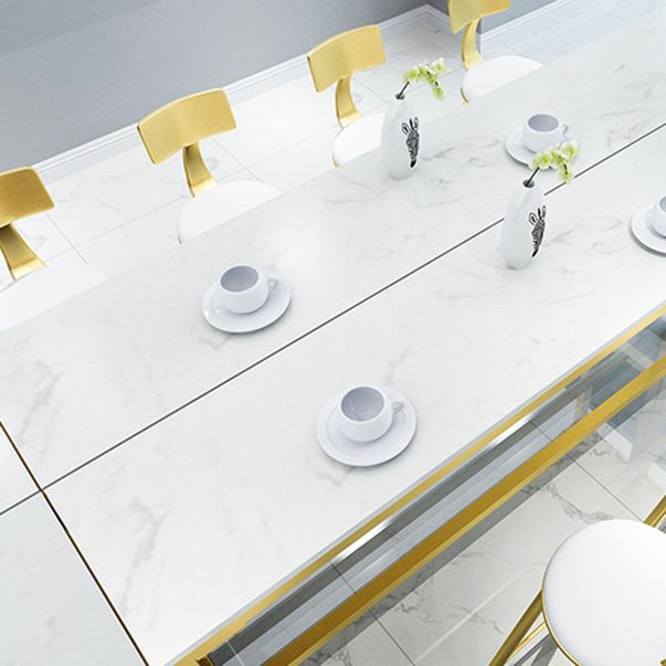 Glam Pub Table Set 1/2/4 Pieces Faux Marble Bar table with Backless Stools Clearhalo 'Bar Furniture' 'furn' 'furn_home_bar_bar_sets' 'Furniture' 'Home Bars & Bar Sets' 'home_bar_bar_sets' 'Kitchen & Dining Furniture' 1200x1200_2a196bc3-432b-445f-bf99-dcb542e56be9