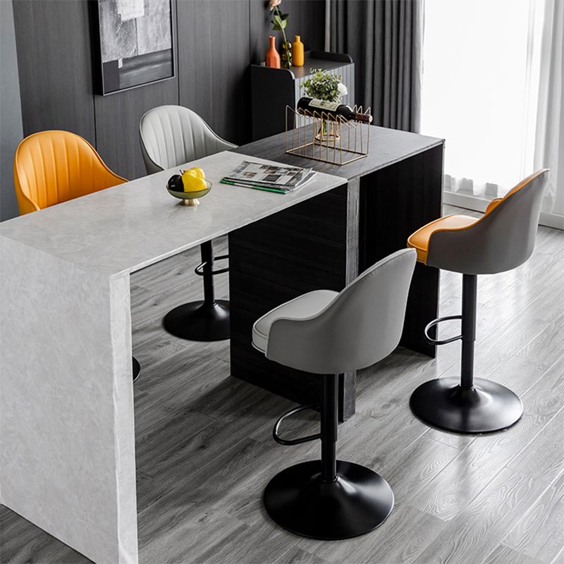 Modern Rotatable Armless Counter Stool Iron Household Bar Stool with Leather Cushion Clearhalo 'Bar Furniture' 'Bar Stools' 'bar_stools' 'furn' 'furn_bar_stools' 'furniture_bar_stools' 'Kitchen & Dining Furniture' 'kitchen&dining_furn' 'kitchen' 'kitchen_furn' Furniture' 1200x1200_2a1a7b9d-08aa-4c10-a927-a075293be41f