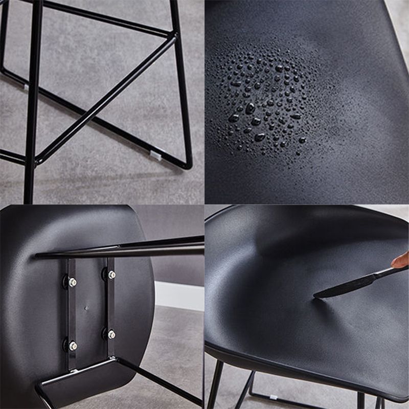 Scandinavian Coffee Shop Footrest Stool Matte Finish Plastic Bar Stool Clearhalo 'Bar Furniture' 'Bar Stools' 'bar_stools' 'Furniture' 'furniture_bar_stools' 'Kitchen & Dining Furniture' 1200x1200_2a1c30cb-370b-45ab-a5ee-5137e834b693