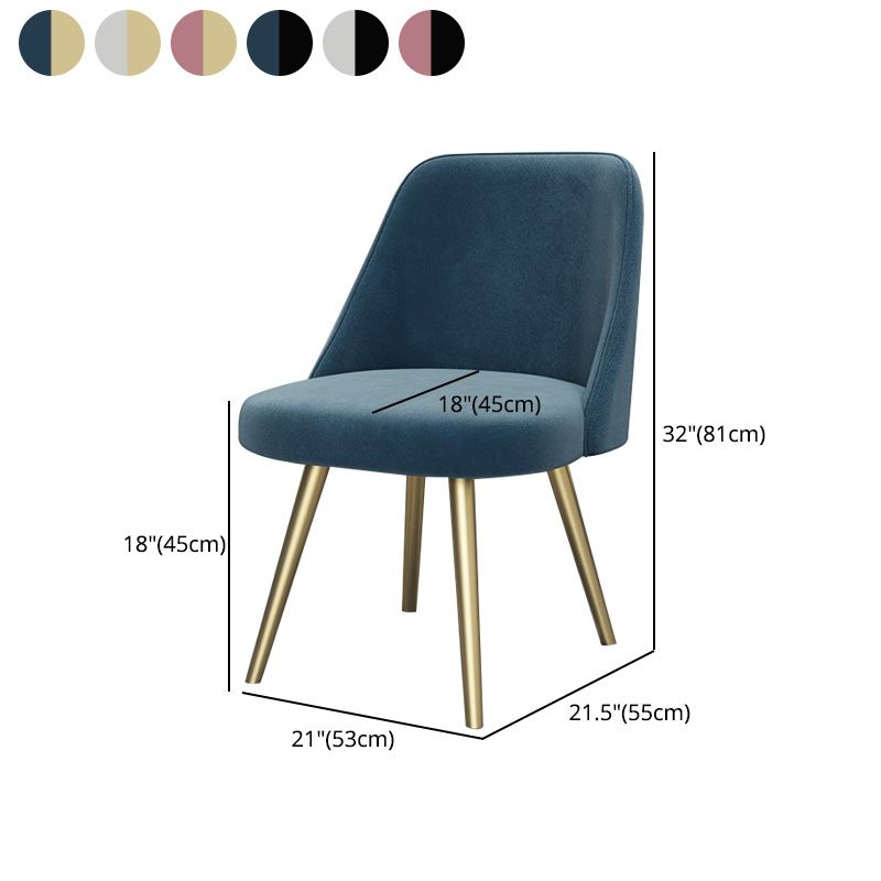 Glam Style Side Chair Upholstered Armless Dining Chair for Dining Room Clearhalo 'Dining Chairs' 'Dining Tables & Seating' 'dining_chair' 'furn' 'furn_dining_chair' 'Furniture' 'furniture_dining_chair' 'Kitchen & Dining Furniture' 1200x1200_2a1c8a02-c88d-4c2e-be87-38a842694a3f