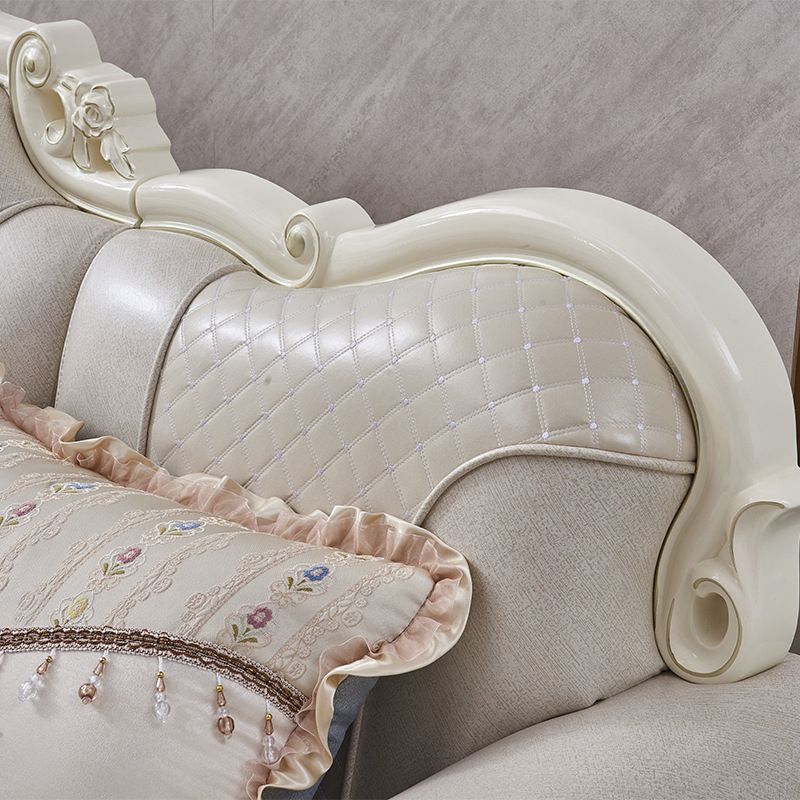 68" Wide French Country Sectional Sofa Leather Sleeper Sectional