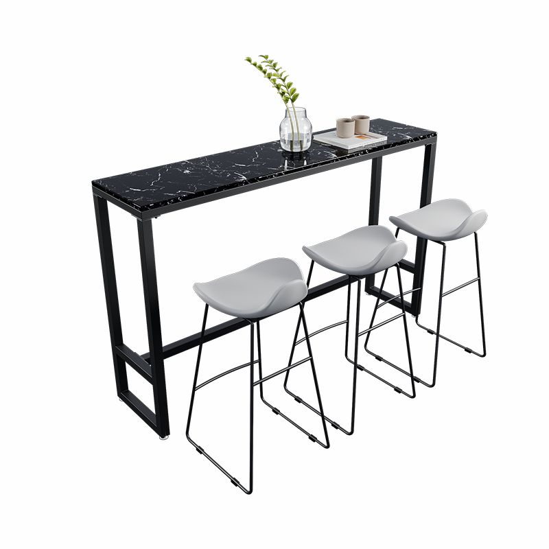 Marble Indoor Counter-height Pub Table Rectangle Footrest Bar Dining Table Clearhalo 'Bar Furniture' 'Bar Tables' 'bar_tables' 'furn' 'furn_bar_tables' 'Furniture' 'furniture_bar_tables' 'Kitchen & Dining Furniture' 1200x1200_2a1dd948-2a09-4f6d-8450-1723f5a2f3f7