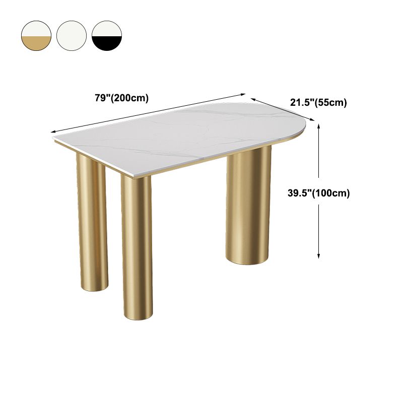 Glam Iron Bar Dining Table with White Stone Top Indoor Bistro Table Clearhalo 'Bar Furniture' 'Bar Tables' 'bar_tables' 'furn' 'furn_bar_tables' 'Furniture' 'furniture_bar_tables' 'Kitchen & Dining Furniture' 1200x1200_2a1de9de-e737-40d7-9c87-ed10a05a003b