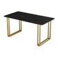 Traditional Luxury Dining Table Sintered Stone Table with Gold Frame Clearhalo ' dining_table' 'Dining Tables & Seating' 'Dining Tables' 'furn' 'furn_dining_table' 'Furniture' 'furniture_dining_table' 'Kitchen & Dining Furniture' 'kitchen&dining_furn' 'kitchen' 'kitchen_dining_table' 1200x1200_2a1df545-5510-4807-a6b7-1b30dd6da94b