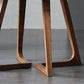 Round Double Pedestal Modern Table Fixed Table with Solid Wood
