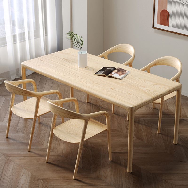 1/2/5 Stcs Rechteck mit festem Holz Standardhöhe Essmöbel in Licht festgelegt