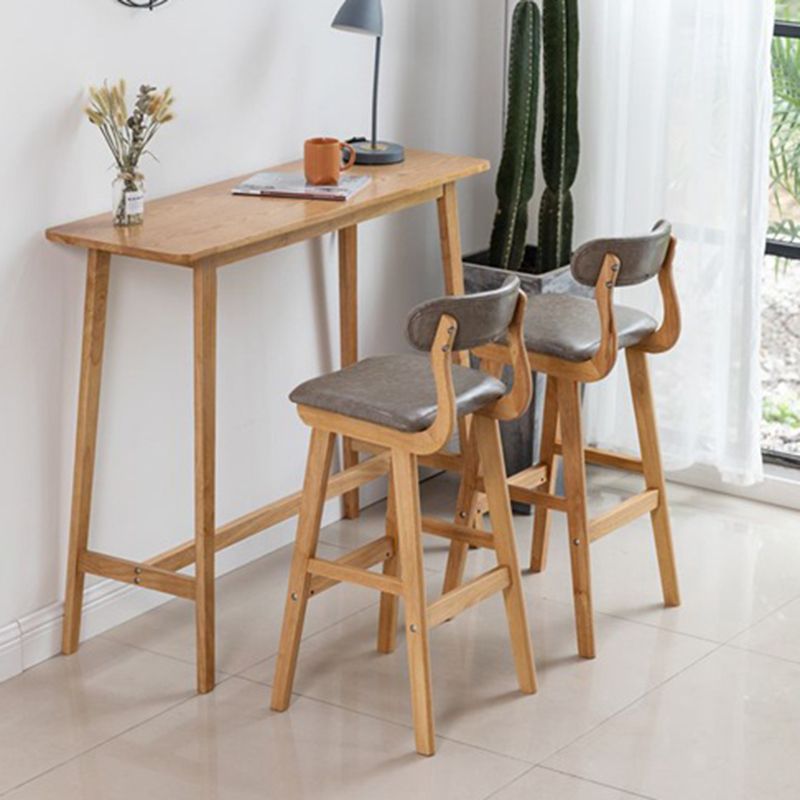 Moderner Bistro-Bartisch, rechteckiger Massivholz-Bartisch für Zuhause