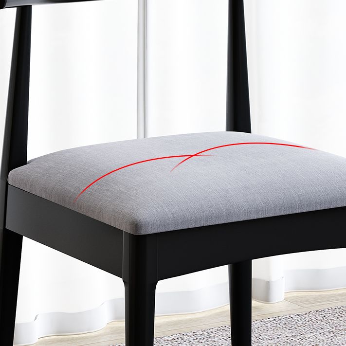 Scandinavian Style Wood Dining Chair Dining Room Armless Cow Horn Chair Clearhalo ' kitchen&dining_furn' 'Dining Chairs' 'Dining Tables & Seating' 'dining_chair' 'furn' 'furn_dining_chair' 'Furniture' 'furniture_dining_chair' 'Kitchen & Dining Furniture' 'kitchen' 1200x1200_2a2447d7-f844-45ea-808d-739392a8de17