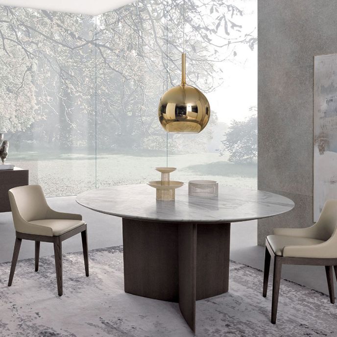 Coubien en faux cuir et salle à manger et accent en bois massif pour salle à manger