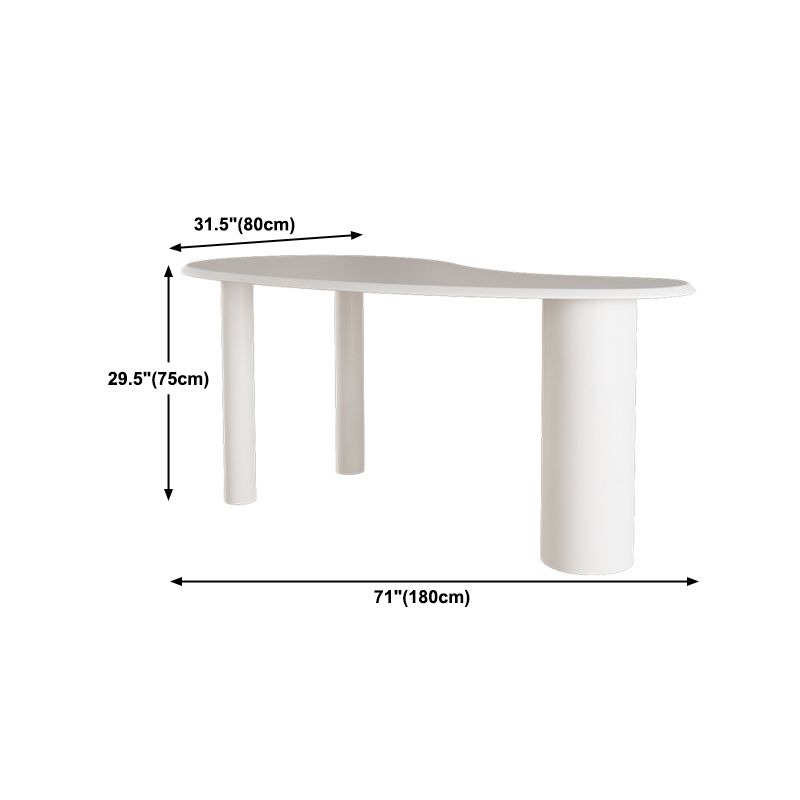 29.5" H White Irregular Shape Working Writing Desk Modern Style Desk for Office Clearhalo 'furn' 'furn_office_desk' 'Furniture' 'Office Desks' 'Office Furniture' 'office_desk' 1200x1200_2a25967f-8b7f-4a39-8a8f-d67080326063