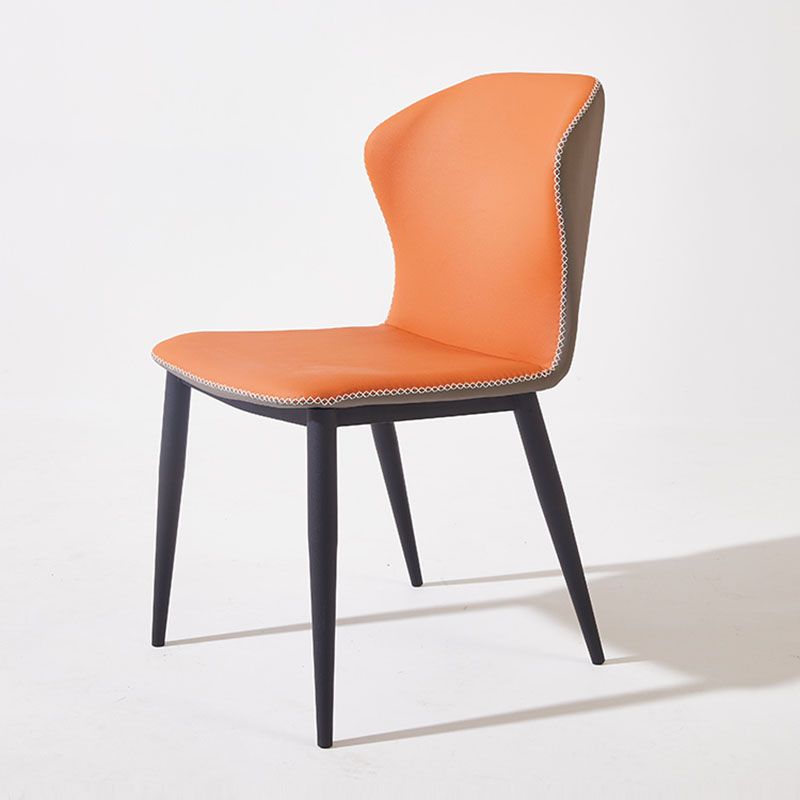 Eigentijdse stijl stoel keuken armloze wingback stoelen met metalen benen