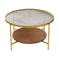 Modern Single Coffee Table Round Glass Coffee Table with 4 Legs
