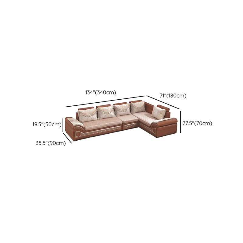 Rattan-Akzentsofa und Chaiselongue-Sofa im tropischen Stil mit Kissen