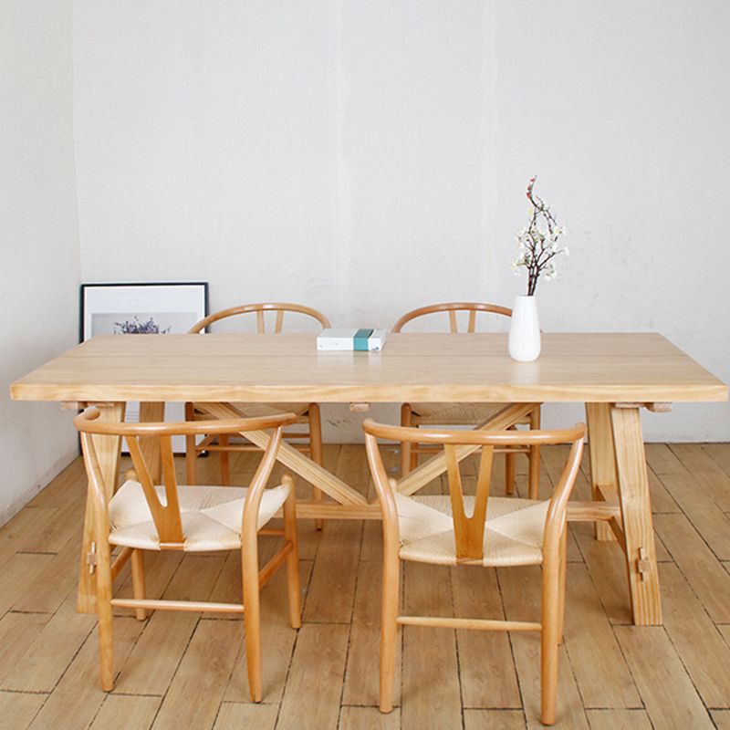 モダンな1/5ピースダイニングセット長方形の松の木ダイニングテーブルダイニングルームキッチン用