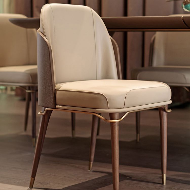 Contemporary Conference Room Parsons Side Chair Beige Leather Dining Chair Clearhalo ' kitchen&dining_furn' 'Dining Chairs' 'Dining Tables & Seating' 'dining_chair' 'furn' 'furn_dining_chair' 'Furniture' 'furniture_dining_chair' 'Kitchen & Dining Furniture' 'kitchen' 1200x1200_2a282aea-49db-4382-b406-a8b86f683d7f