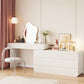 White Make-up 15.74" Wide Vanity Makeup Vanity Desk Table with Drawers