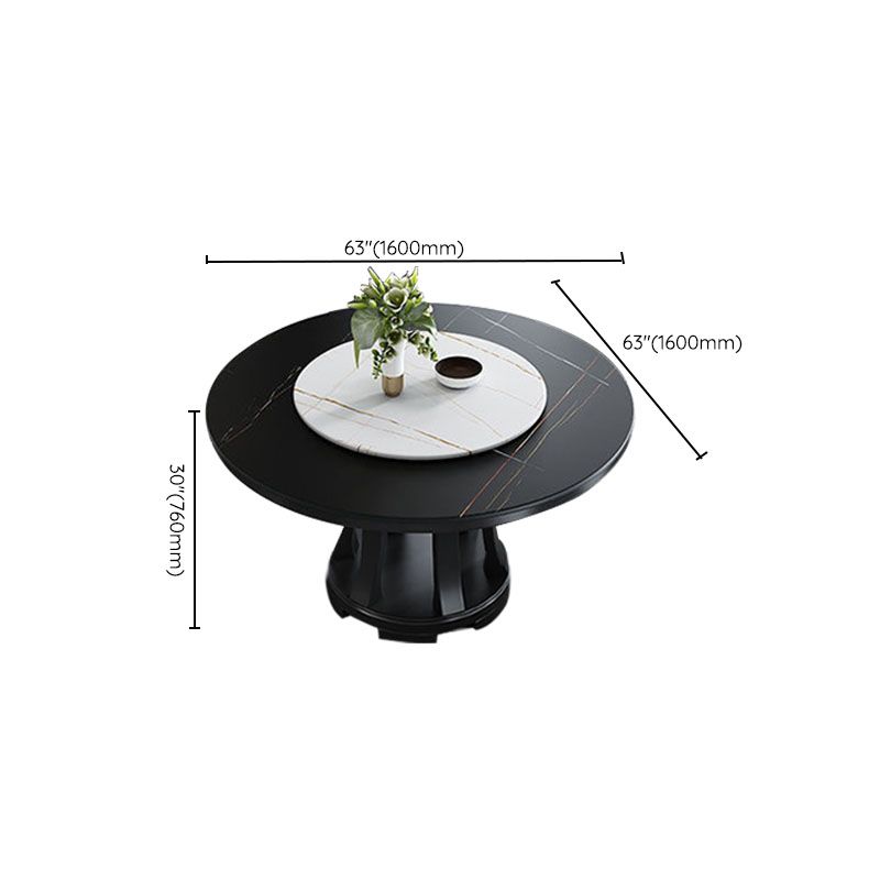 Rubberwood massief houten eettafel op voetstuk Converteerbare eettafel