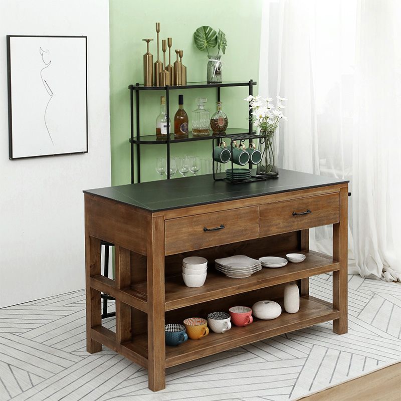 Modern Stationary Kitchen Island table Wood Kitchen Island table Clearhalo 'furn' 'furn_kitchen_islands_carts' 'Furniture' 'Kitchen & Dining Furniture' 'Kitchen Islands & Carts' 'kitchen_islands_carts' 1200x1200_2a2972cf-d676-4358-96ec-4372c875e537