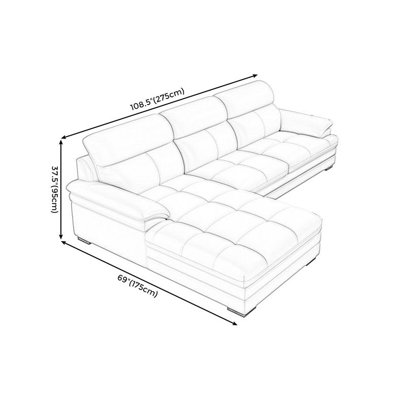 Genuine Leather High Back Pillow Top Arm Sofa and Sectional with Wear Resistant Clearhalo 'furn' 'furn_sectionals' 'Furniture' 'furniture_sectionals' 'kitchen' 'kitchen_sectionals' 'Living Room Furniture' 'Sectionals' 1200x1200_2a2c227f-5099-4bb8-9da6-2e6e11375d50