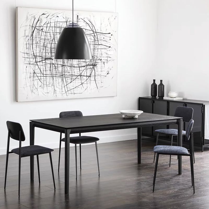 Industrial Black Solid Wood Dining Table Rectangle Shape Dining Table for Kitchen Clearhalo ' dining_table' 'Dining Tables & Seating' 'Dining Tables' 'furn' 'furn_dining_table' 'Furniture' 'furniture_dining_table' 'Kitchen & Dining Furniture' 'kitchen&dining_furn' 'kitchen' 'kitchen_dining_table' 1200x1200_2a2db18e-3fbe-49e1-a894-54ba746ea1b6