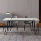 Metal Contemporary Rectangle Dining Table White Sintered Stone Top Table for Dining Room