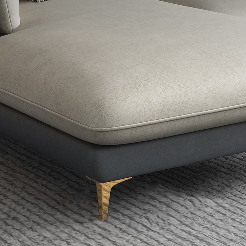 Contemporary Living Room Faux Leather Sofa Pillow Back Couch with Brass Legs Clearhalo 'furn' 'furn_sofas' 'Furniture' 'furniture_sofas' 'Living Room Furniture' 'Sofa' 'sofas' 1200x1200_2a2f2702-6c06-4697-9be2-77dc3a5a6d26