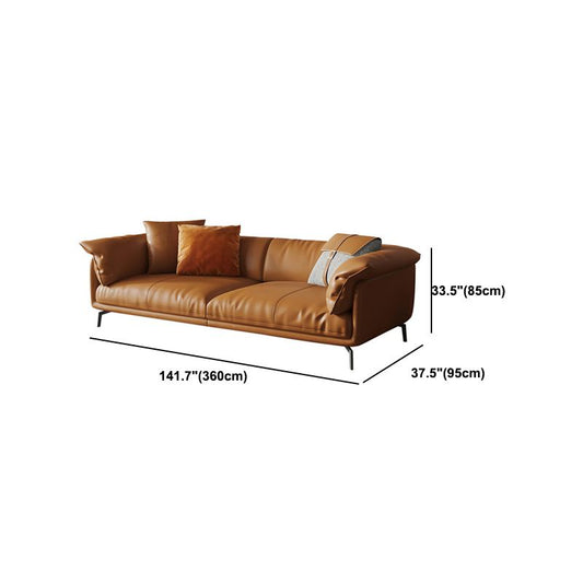 Orange moderner 3/4/5-Sitz-Sofa echt/Kunstledertuxedo-Armsofa