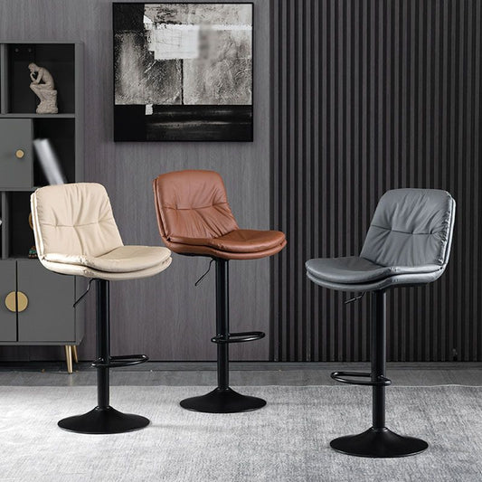 Nordic Steel Adjustable Swivel Barstool Indoor Tall Stool with Leather Seat Clearhalo 'Bar Furniture' 'Bar Stools' 'bar_stools' 'furn' 'furn_bar_stools' 'furniture_bar_stools' 'Kitchen & Dining Furniture' 'kitchen&dining_furn' 'kitchen' 'kitchen_furn' Furniture' 1200x1200_2a30f330-3456-47e3-8aee-03a05274322e