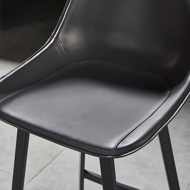Faux Leather Counter Stool Modern Style Low Back Barstool with Metal Legs Clearhalo 'Bar Furniture' 'Bar Stools' 'bar_stools' 'furn' 'furn_bar_stools' 'Furniture' 'Kitchen & Dining Furniture' 1200x1200_2a3174b7-cbcc-4b26-9293-c21196cfdb76