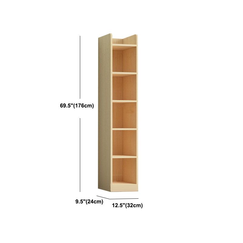 Contemporary Floor Closed Back Book Shelf Wooden Home Shelf Bookcase with Shelves