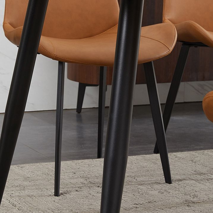 Modern Sintered Stone Black Dining Table Set with Rectangle Table and 4 Legs Base Home Dining Set Clearhalo 'Dining Room Sets' 'Dining Tables & Seating' 'dining_room_set' 'furn' 'furn_dining_room_set' 'Furniture' 'furniture_dining_room_set' 'Kitchen & Dining Furniture' 'kitchen&dining_furn' 'kitchen' 1200x1200_2a32a1fb-a2b6-4d6a-b01c-0e4563dfe9ea