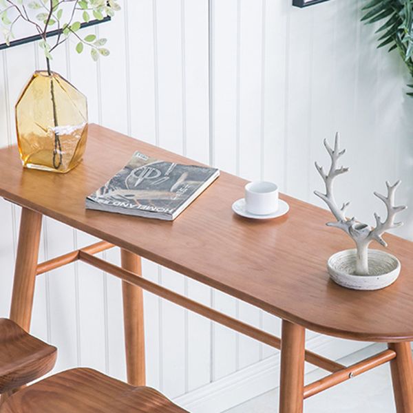 Contemporary Brown Wood Bar Table Free Form Counter Height Table with 4 Legs Clearhalo 'Bar Furniture' 'Bar Tables' 'bar_tables' 'furn' 'furn_bar_tables' 'Furniture' 'Kitchen & Dining Furniture' 1200x1200_2a32f32a-aee0-43df-b4c3-d049b7ea253b