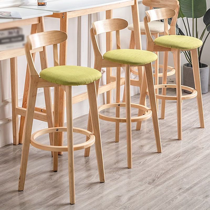 Contemporary Solid Wood Barstool Indoor Bar Stool with Low Back and Footrest Clearhalo 'Bar Furniture' 'Bar Stools' 'bar_stools' 'furn' 'furn_bar_stools' 'furniture_bar_stools' 'Kitchen & Dining Furniture' 'kitchen&dining_furn' 'kitchen' 'kitchen_furn' Furniture' 1200x1200_2a3538fd-c06c-4e1b-a0d9-c16026147894