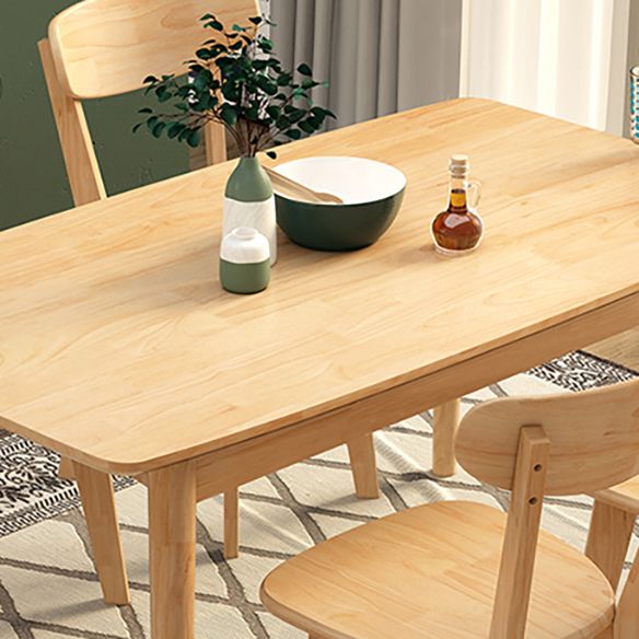 Modern Solid Wood Rectangle Shape Dining Furniture with 4 Wood Legs for Kitchen Clearhalo 'Dining Room Sets' 'Dining Tables & Seating' 'dining_room_set' 'furn' 'furn_dining_room_set' 'Furniture' 'furniture_dining_room_set' 'Kitchen & Dining Furniture' 'kitchen&dining_furn' 'kitchen' 1200x1200_2a355af8-8503-434b-8fb9-cf3992e591d8