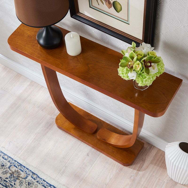 Tavolo da console contemporanea a forma di rettangolo tavolo da divano console in legno marrone