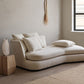 Chaise longue francese con braccioli svasati, sedia con un bracciolo per soggiorno