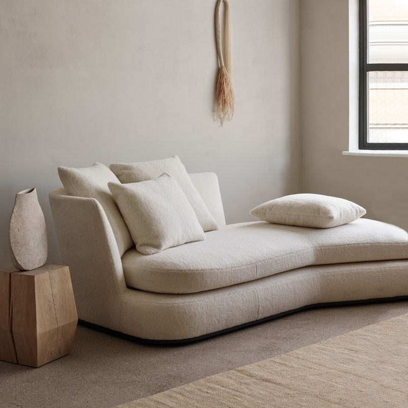 Chaise longue francese con braccioli svasati, sedia con un bracciolo per soggiorno