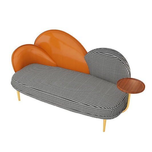 Zeitgenössisches gekrümmtes Sofa genommener Armsofa mit Aufbewahrungsschale für Wohnzimmer