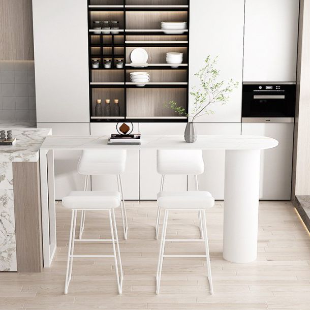 Modern Iron Bar Dining Table with Stone Top Indoor Bistro Table Fixed Table Clearhalo 'Bar Furniture' 'Bar Tables' 'bar_tables' 'furn' 'furn_bar_tables' 'Furniture' 'furniture_bar_tables' 'Kitchen & Dining Furniture' 1200x1200_2a3a43e8-5fe6-4764-831f-336795c0b305