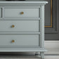 Contemporary Rubber Wood Chest with Drawers and Straight Legs