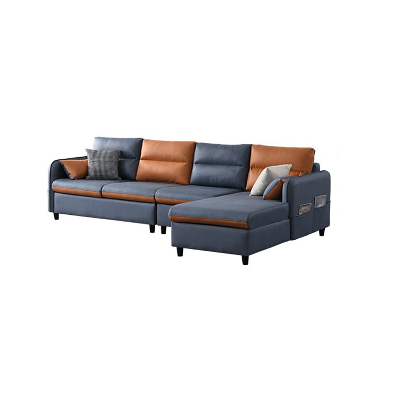 L-Shape Storage Sectional Stain-Resistant Sofa with Chaise for Four People Clearhalo 'furn' 'furn_sectionals' 'Furniture' 'furniture_sectionals' 'kitchen' 'kitchen_sectionals' 'Living Room Furniture' 'Sectionals' 1200x1200_2a3b9ddd-2927-4c0d-9a95-7c4762dfd307