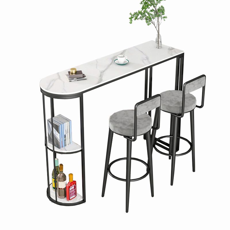 Indoor Metal Cocktail Bar Table Modern Double Pedestal Pub Height Dining Table Clearhalo 'Bar Furniture' 'Bar Tables' 'bar_tables' 'furn' 'furn_bar_tables' 'Furniture' 'furniture_bar_tables' 'Kitchen & Dining Furniture' 1200x1200_2a3e7c0a-3dca-4a66-ba4b-1372e92ea616