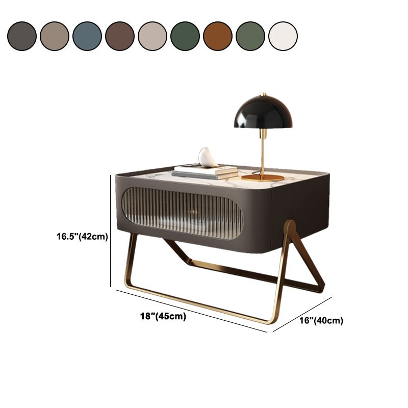 16.53 "Alto Stone Accent Table Nightsand Bastinger Gabinet