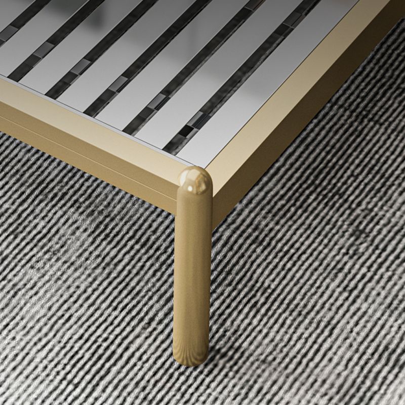Metal Glam Slat Bed with Headboard Standard Bed with Metal Legs Clearhalo 'Bedroom Furniture' 'Beds' 'furn' 'furn_beds' 'Furniture' 1200x1200_2a406adb-43d5-4871-87a4-9d0fd4adb1e0