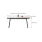 Modern White Rectangular Stone Dining Table with 4 Steel Foot