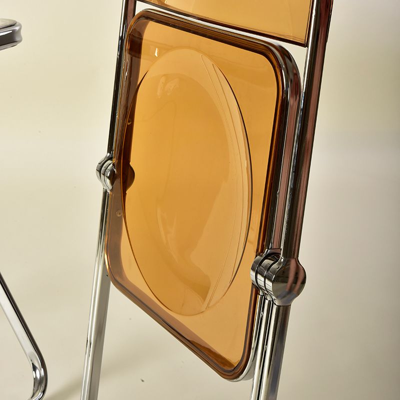 Moderne faltbare Rückenlehne Acrylstuhl mit Metallbeinen für Esszimmer