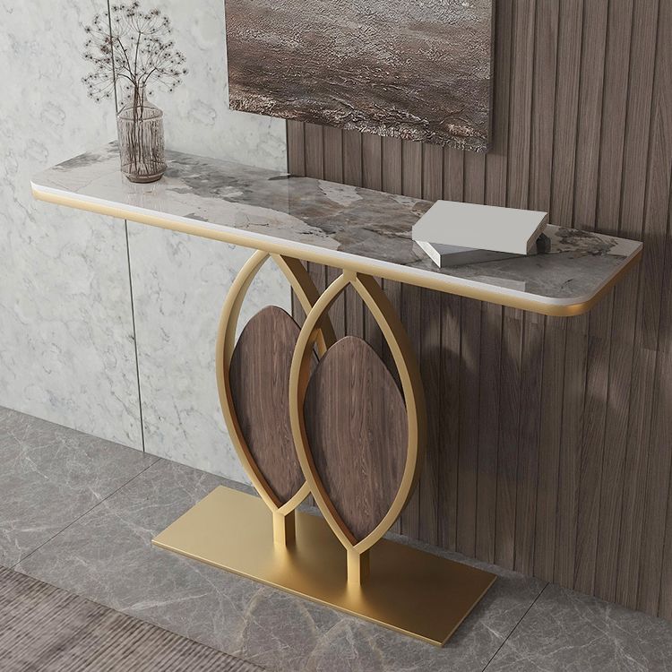 Stone Rectangle Accent Table Modern 31.5-inch Tall Accent Table