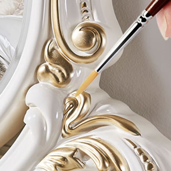 Mirror & 5 Drawers Makeup Vanity Dressing Table Solid Wood Dresser