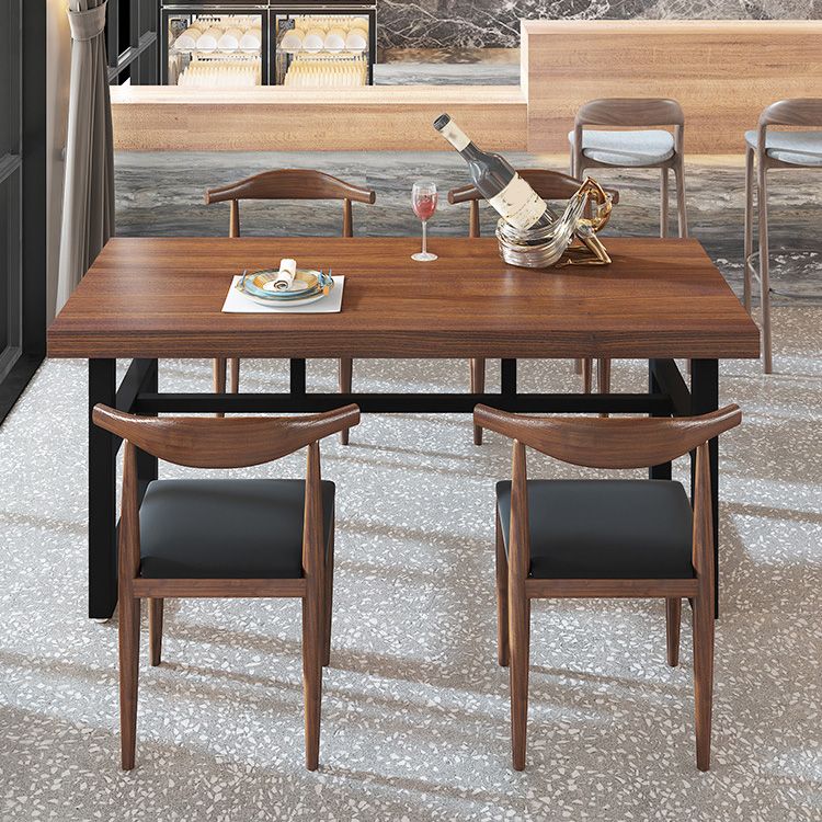 Industrial Dining Room Table Solid Wood Rectangle Dinette Table in Brown Clearhalo 'Dining Tables & Seating' 'Dining Tables' 'dining_table' 'furn' 'furn_dining_table' 'Furniture' 'Kitchen & Dining Furniture' 1200x1200_2a442227-dfcc-4af8-a3ee-827b9a13636b